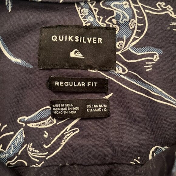 Quicksilver Boys Button Down surf skate Short Sleeve Shirt Size Medium - Picture 4 of 8